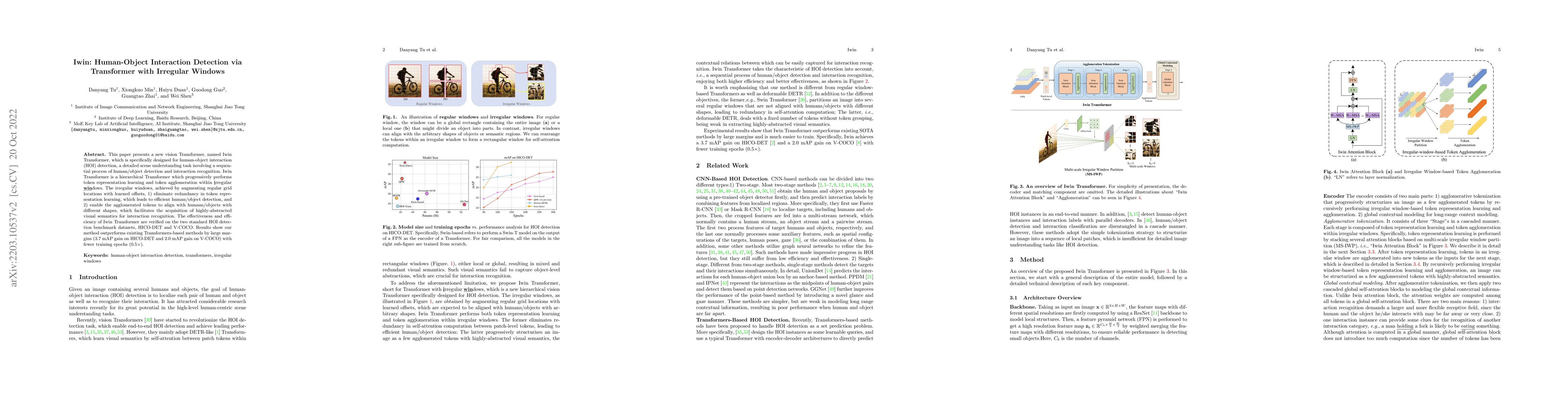 Thumbnail for Iwin: Human-Object Interaction Detection via Transformer with Irregular
  Windows