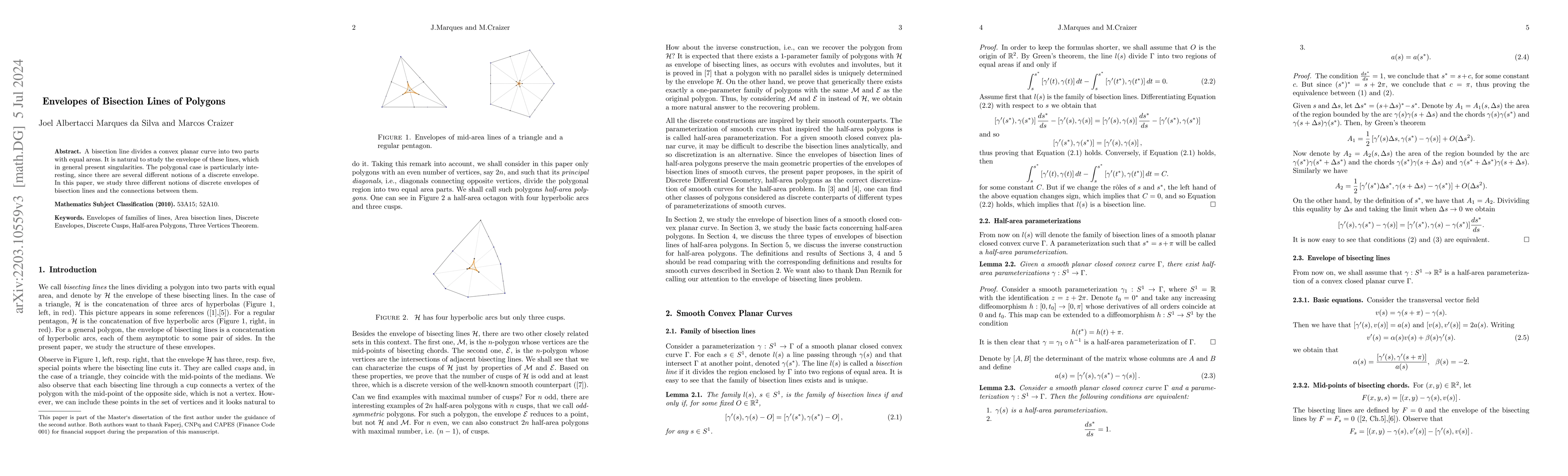 Thumbnail for Envelopes of Bisection Lines of Polygons