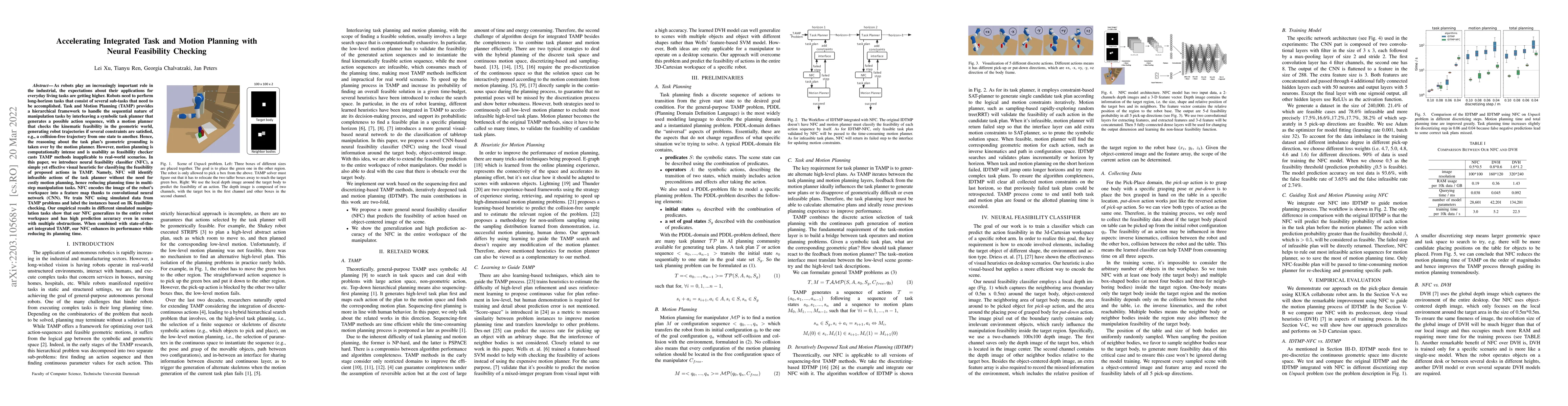 Thumbnail for Accelerating Integrated Task and Motion Planning with Neural Feasibility
  Checking