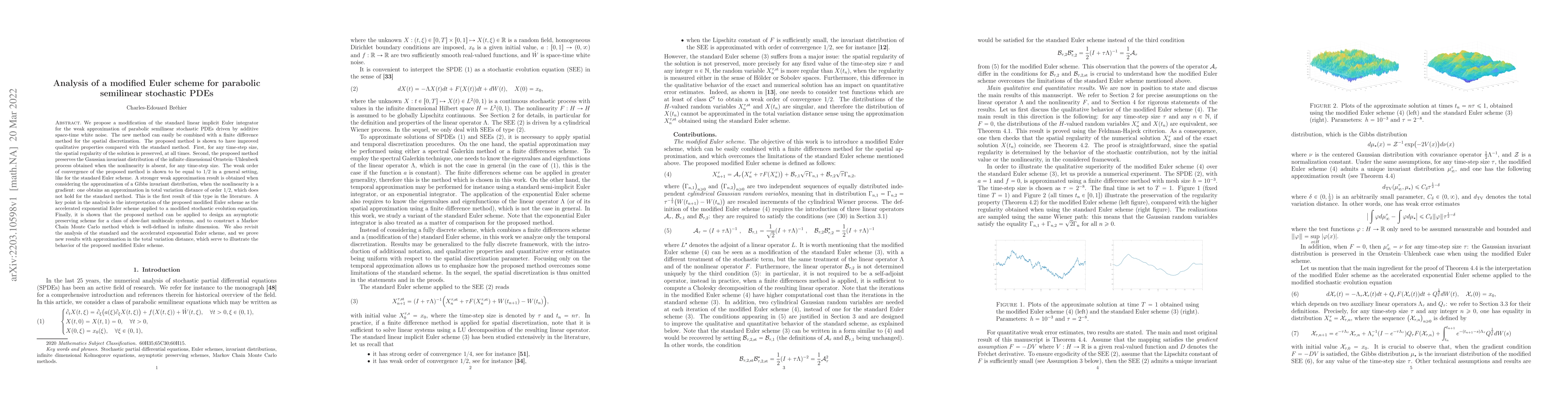 Thumbnail for Analysis of a modified Euler scheme for parabolic semilinear stochastic
  PDEs