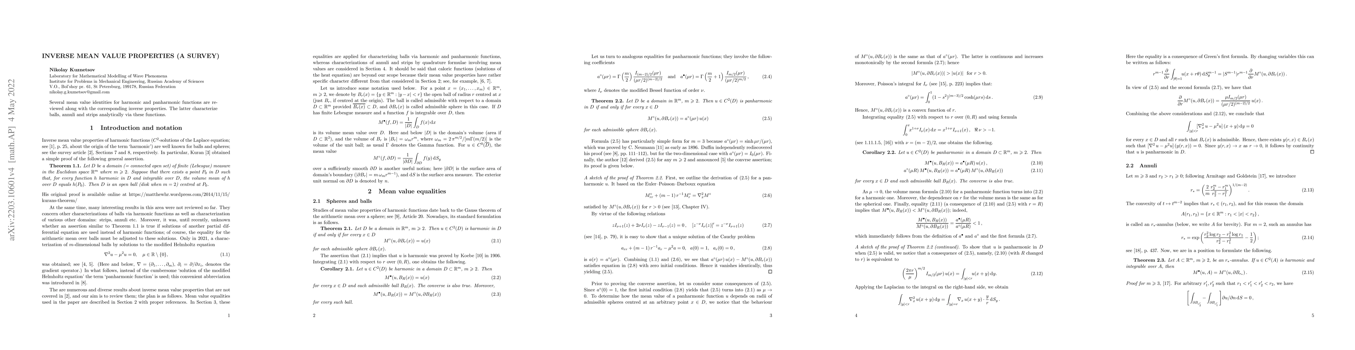 Thumbnail for Inverse mean value properties (a survey)
