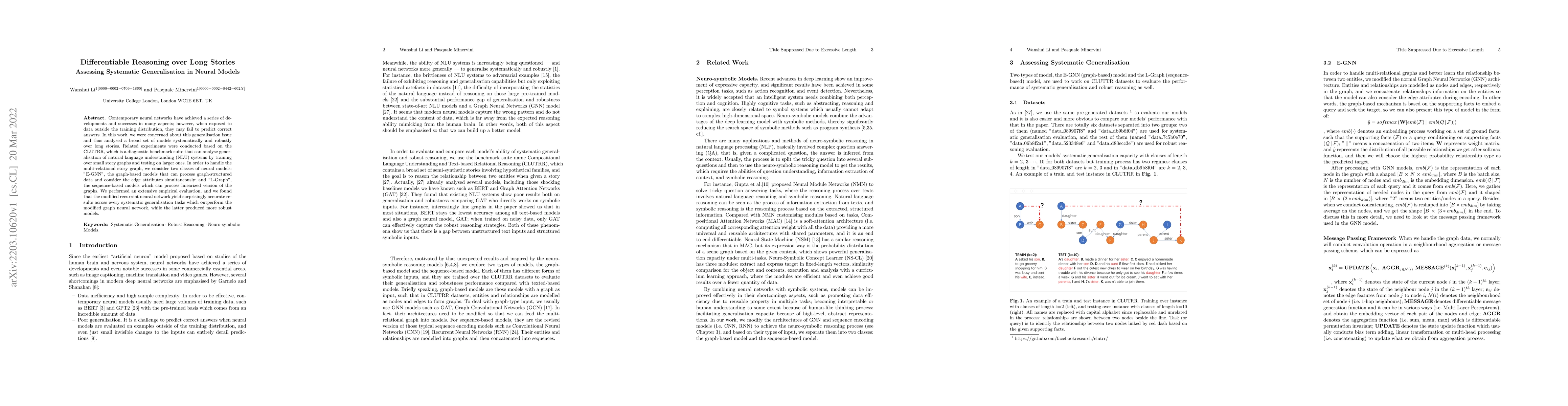 Thumbnail for Differentiable Reasoning over Long Stories -- Assessing Systematic
  Generalisation in Neural Models