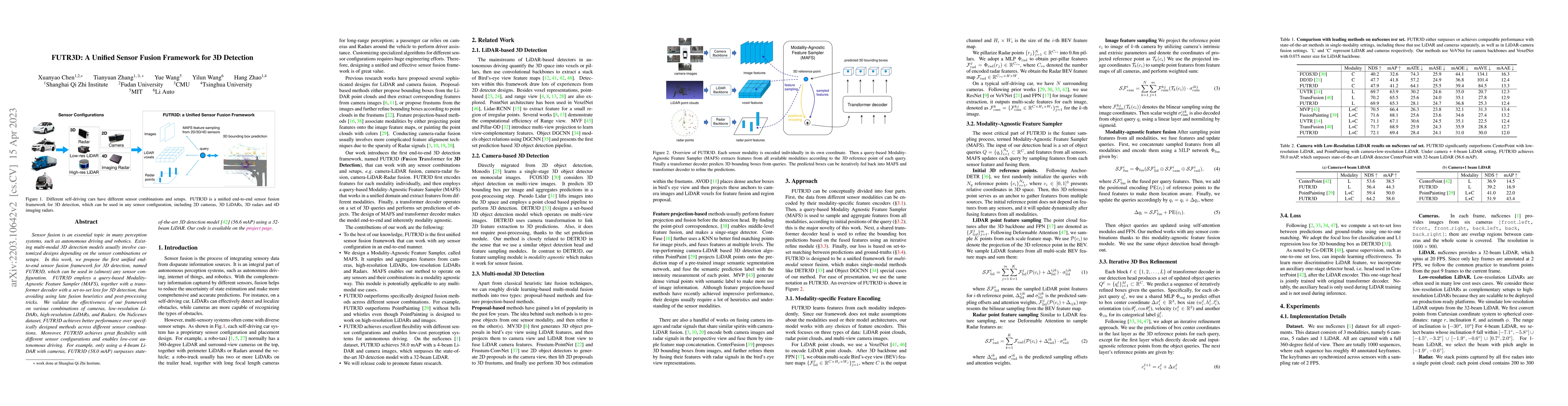 Thumbnail for FUTR3D: A Unified Sensor Fusion Framework for 3D Detection