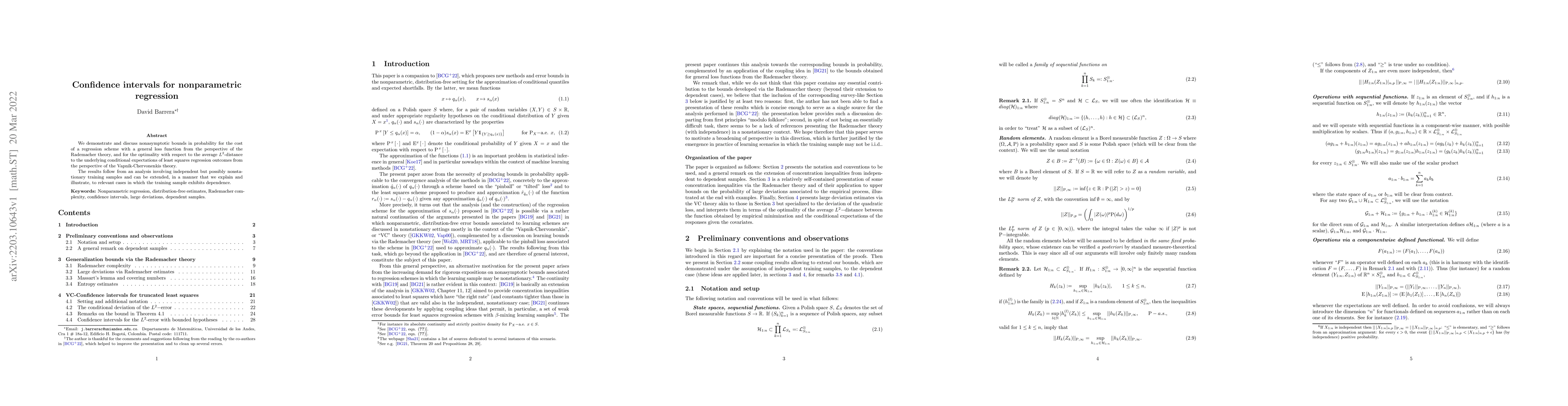 Thumbnail for Confidence intervals for nonparametric regression