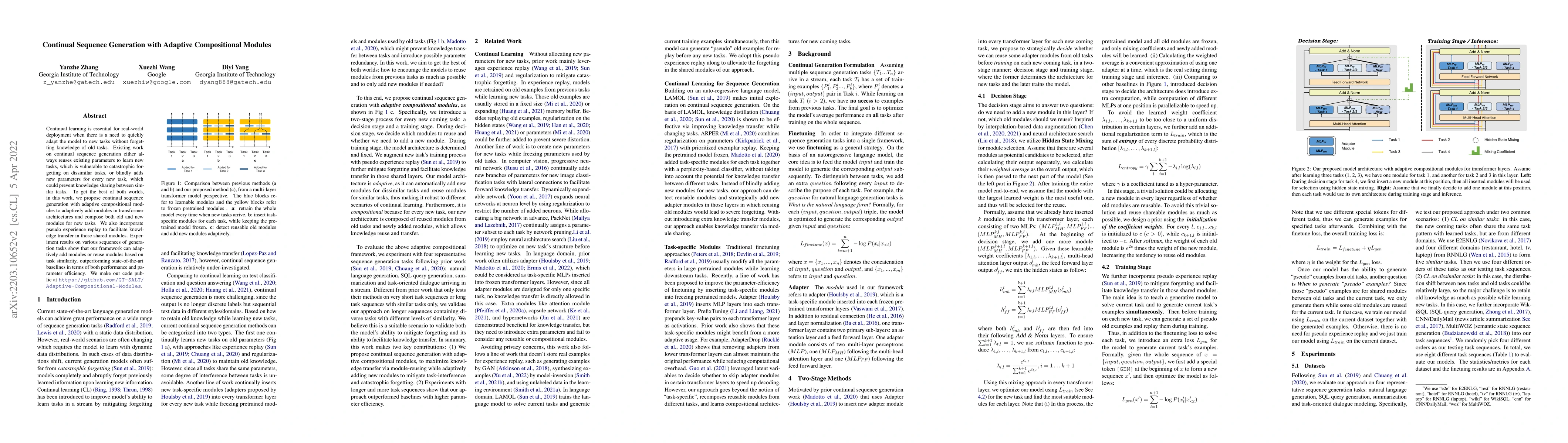 Thumbnail for Continual Sequence Generation with Adaptive Compositional Modules