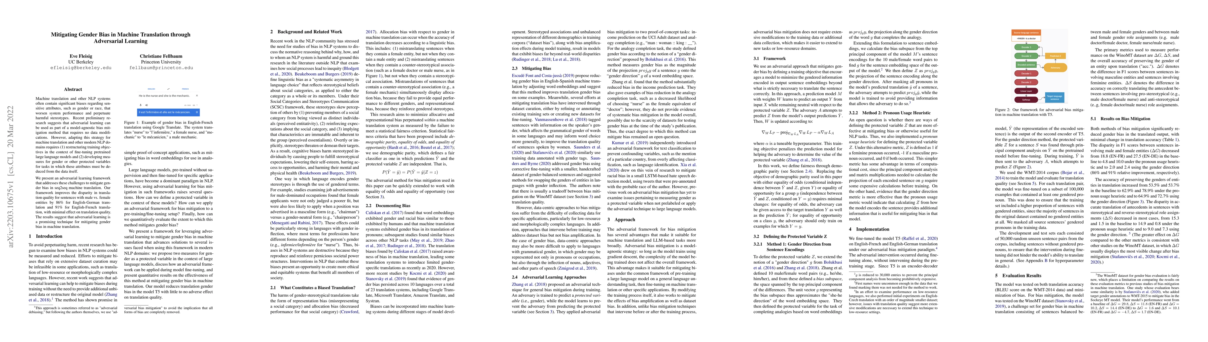 Thumbnail for Mitigating Gender Bias in Machine Translation through Adversarial
  Learning