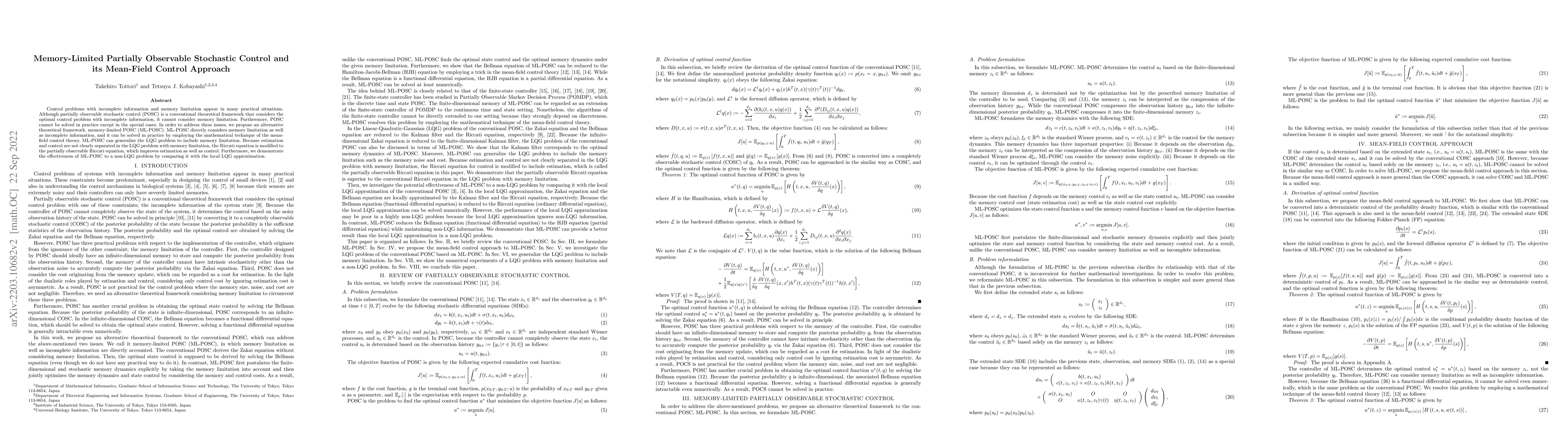 Thumbnail for Memory-Limited Partially Observable Stochastic Control and its
  Mean-Field Control Approach
