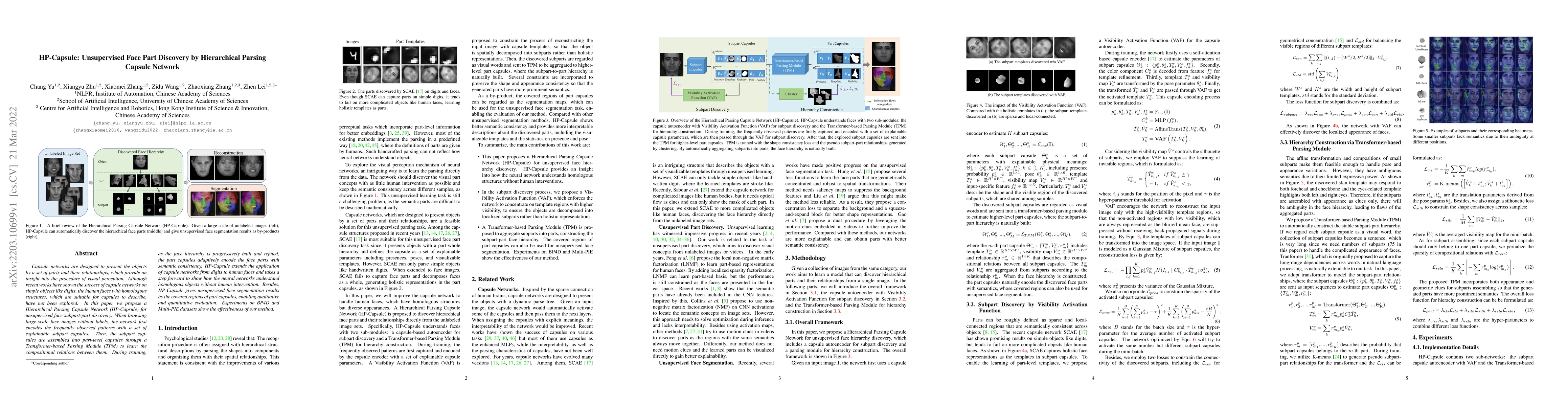 Thumbnail for HP-Capsule: Unsupervised Face Part Discovery by Hierarchical Parsing
  Capsule Network