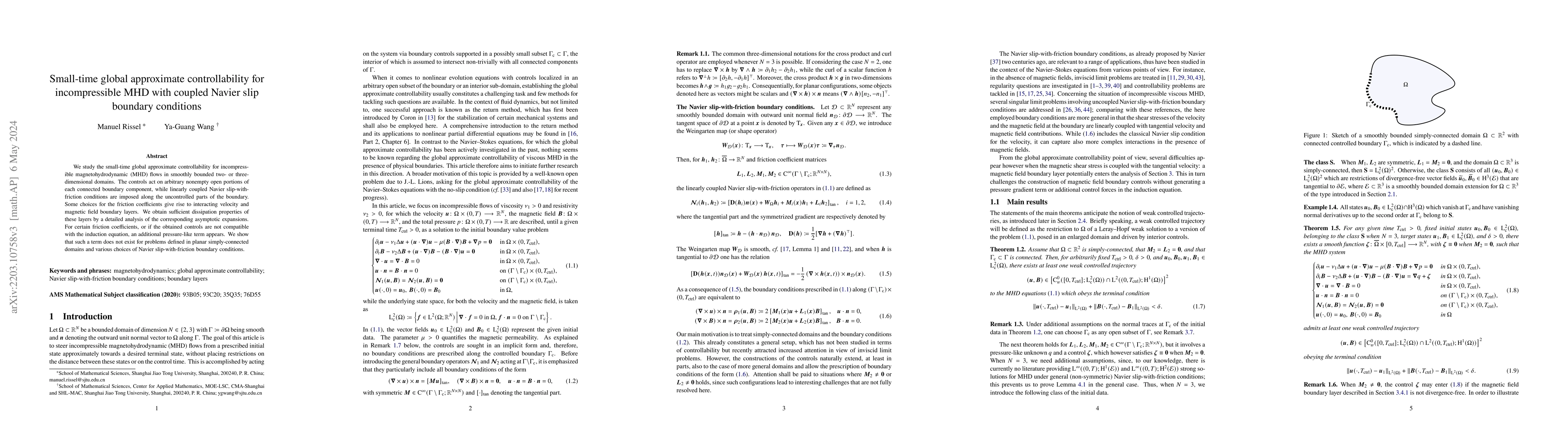 Thumbnail for Small-time global approximate controllability for incompressible MHD
  with coupled Navier slip boundary conditions