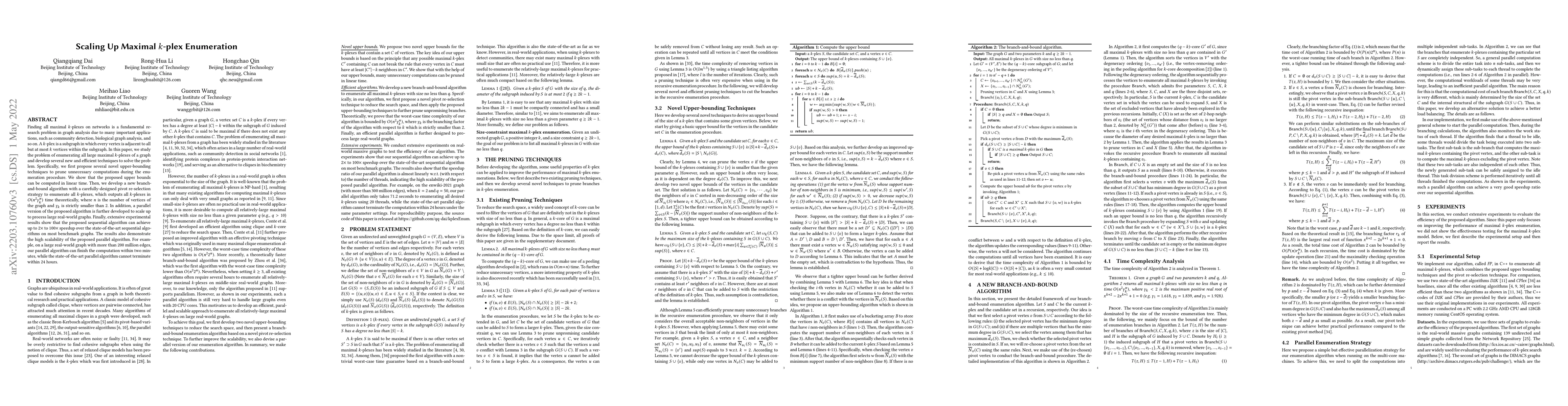 Thumbnail for Scaling Up Maximal k-plex Enumeration