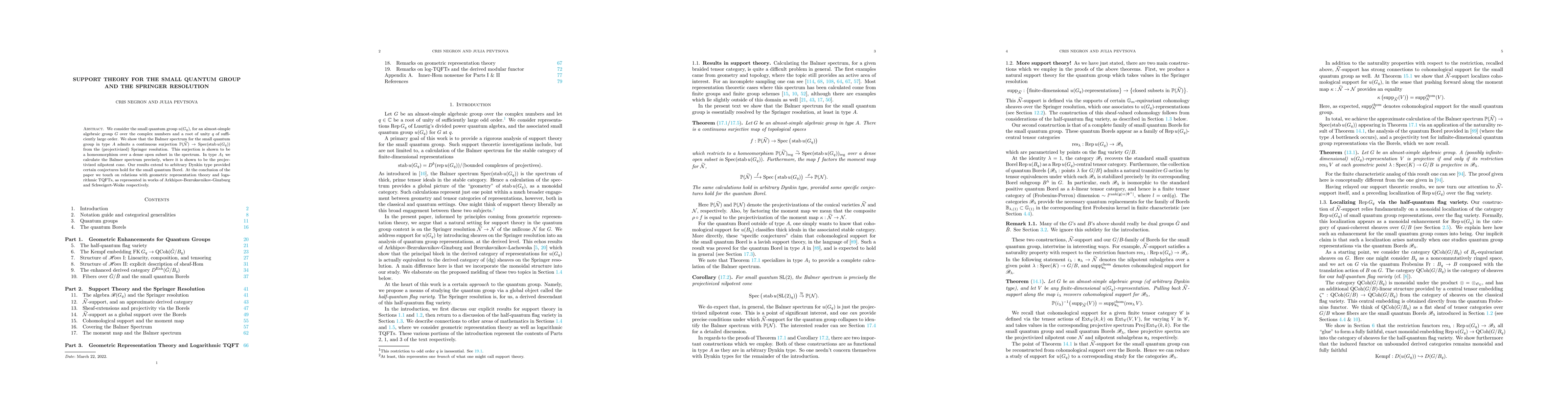 Thumbnail for Support theory for the small quantum group and the Springer resolution