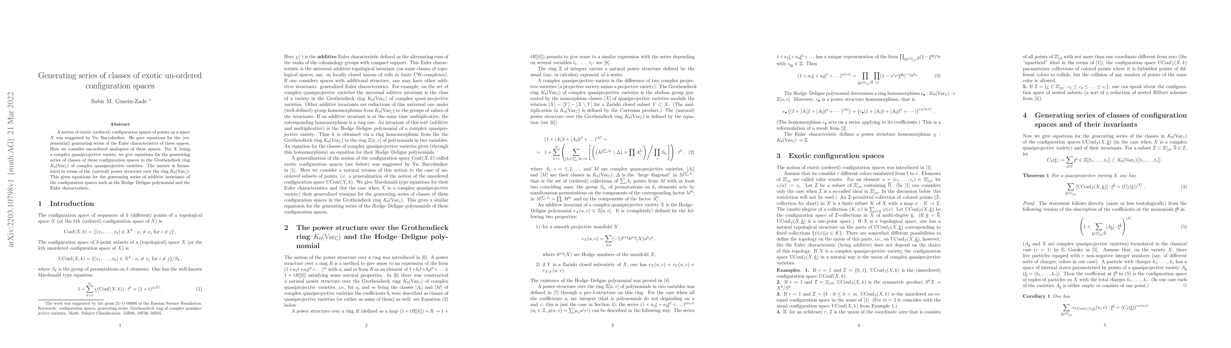 Thumbnail for Generating series of classes of exotic un-ordered configuration spaces
