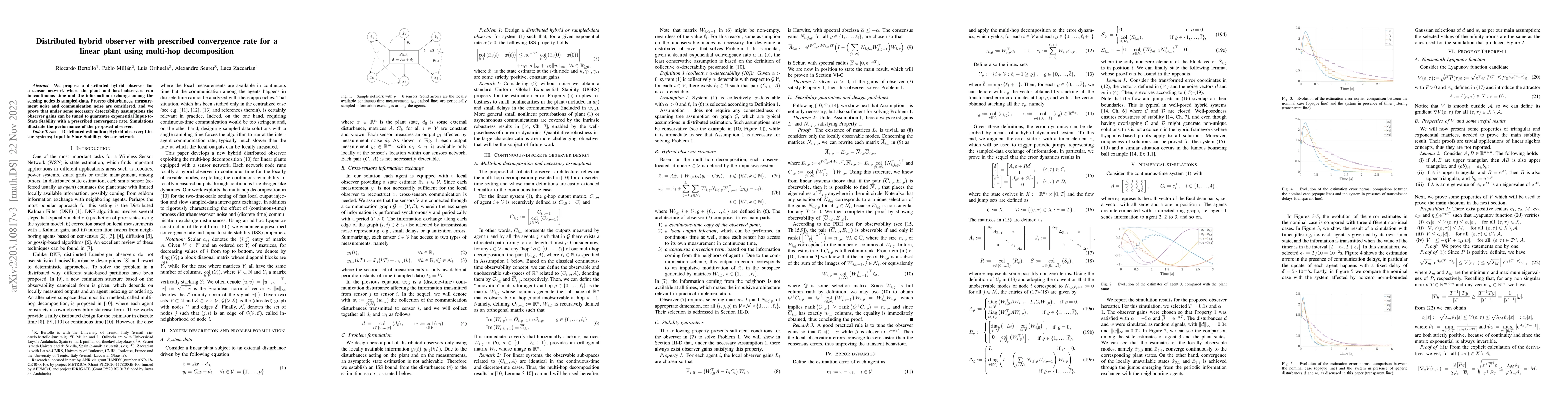 Thumbnail for Distributed Hybrid Observer With Prescribed Convergence Rate for a
  Linear Plant Using Multi-Hop Decomposition