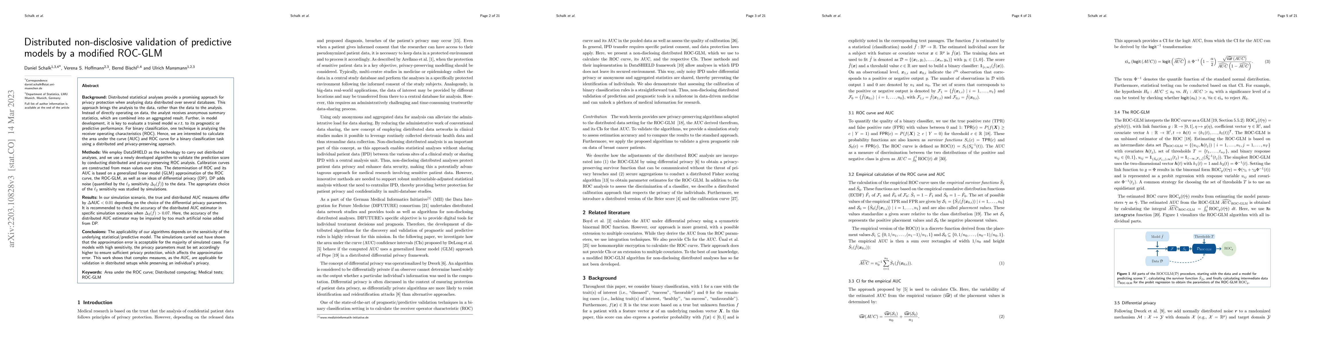 Thumbnail for Distributed non-disclosive validation of predictive models by a modified
  ROC-GLM