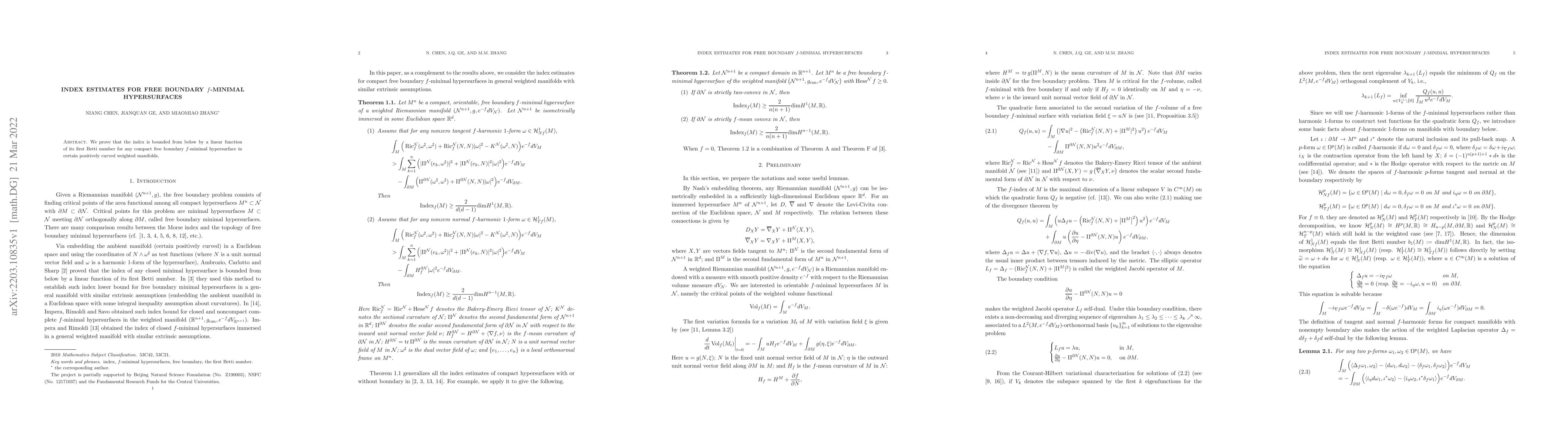 Thumbnail for Index estimates for free boundary $f$-minimal hypersurfaces
