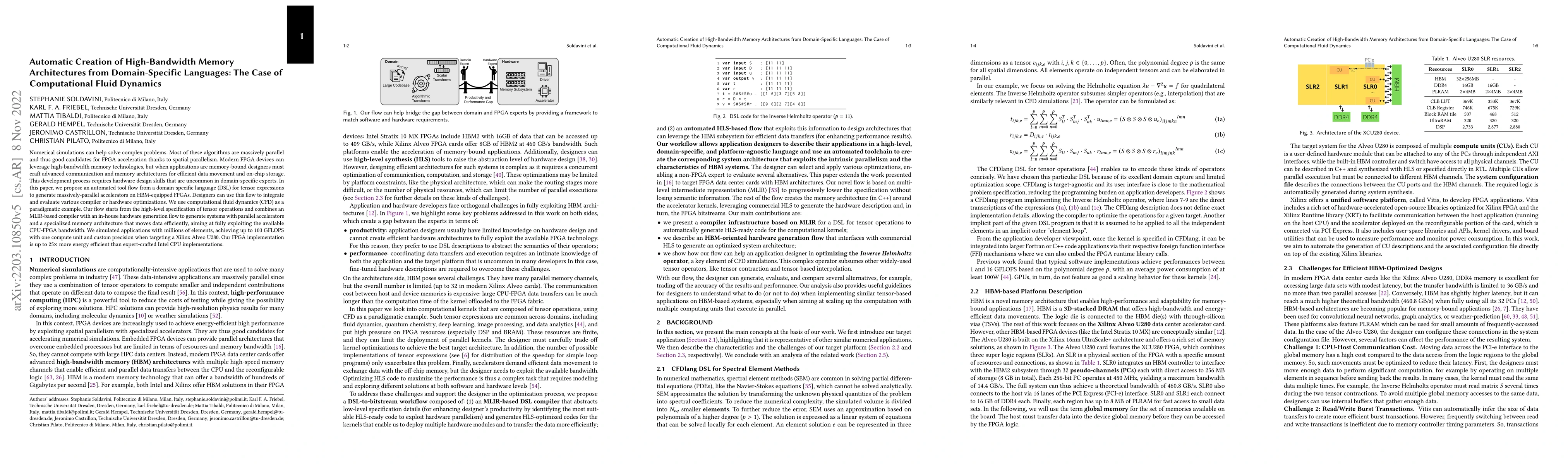 Thumbnail for Automatic Creation of High-Bandwidth Memory Architectures from
  Domain-Specific Languages: The Case of Computational Fluid Dynamics