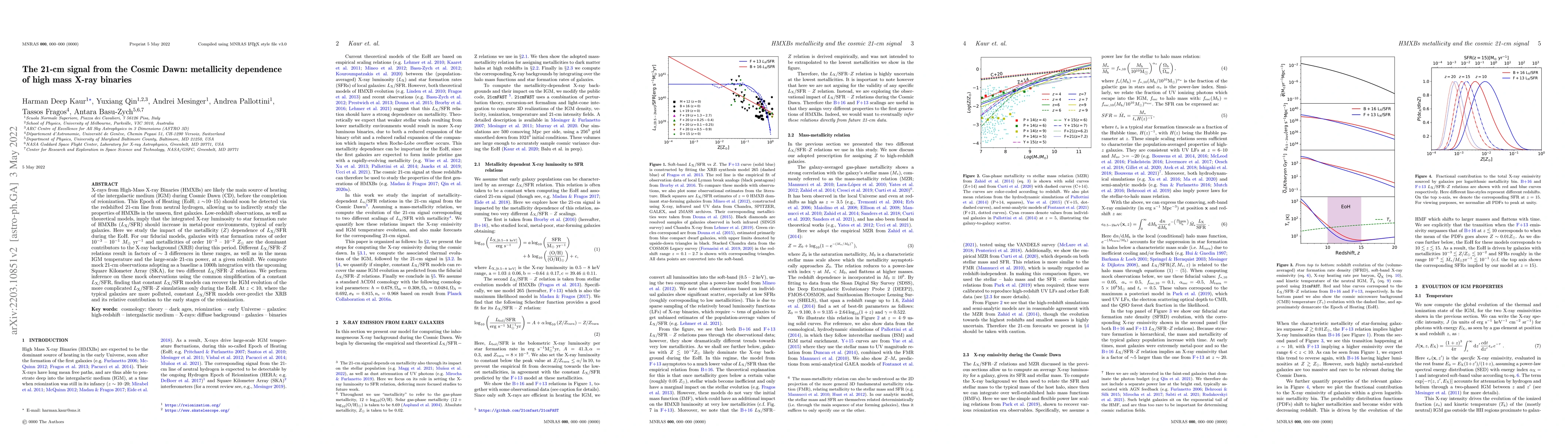 Thumbnail for The 21-cm signal from the Cosmic Dawn: metallicity dependence of high
  mass X-ray binaries