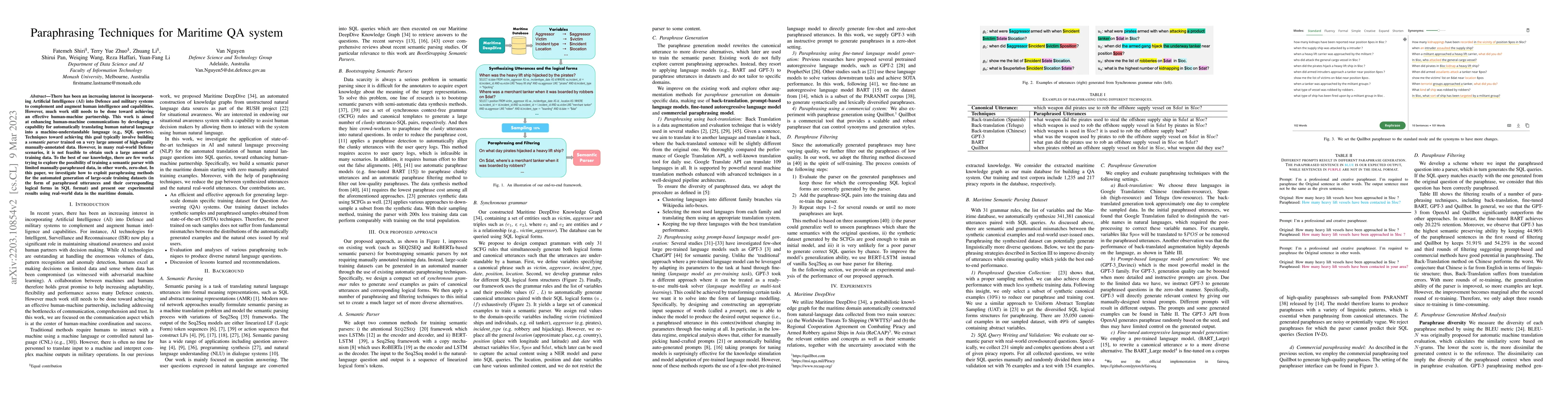 Thumbnail for Paraphrasing Techniques for Maritime QA system