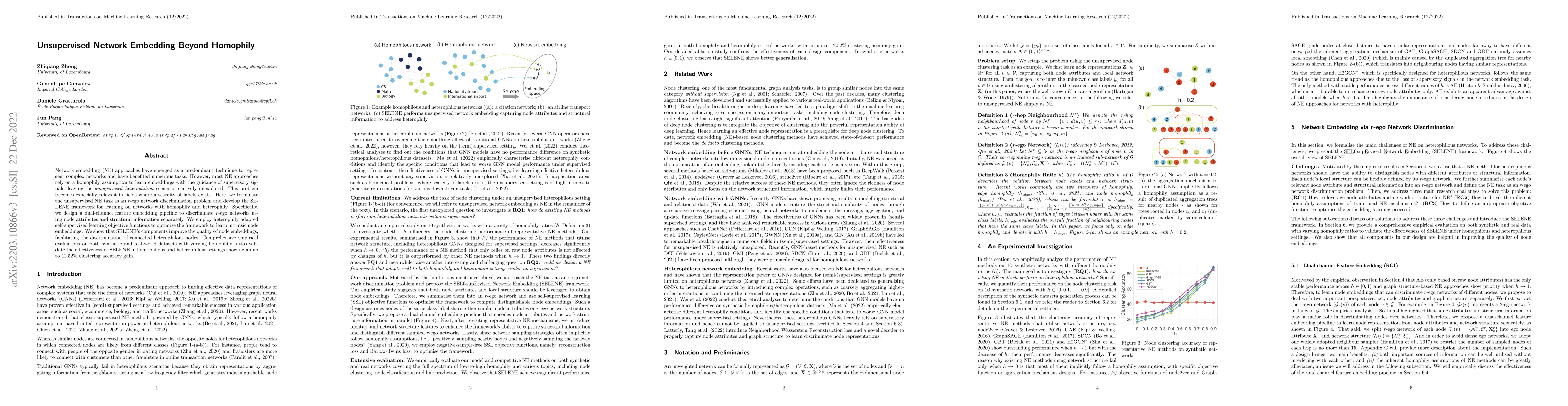 Thumbnail for Unsupervised Network Embedding Beyond Homophily