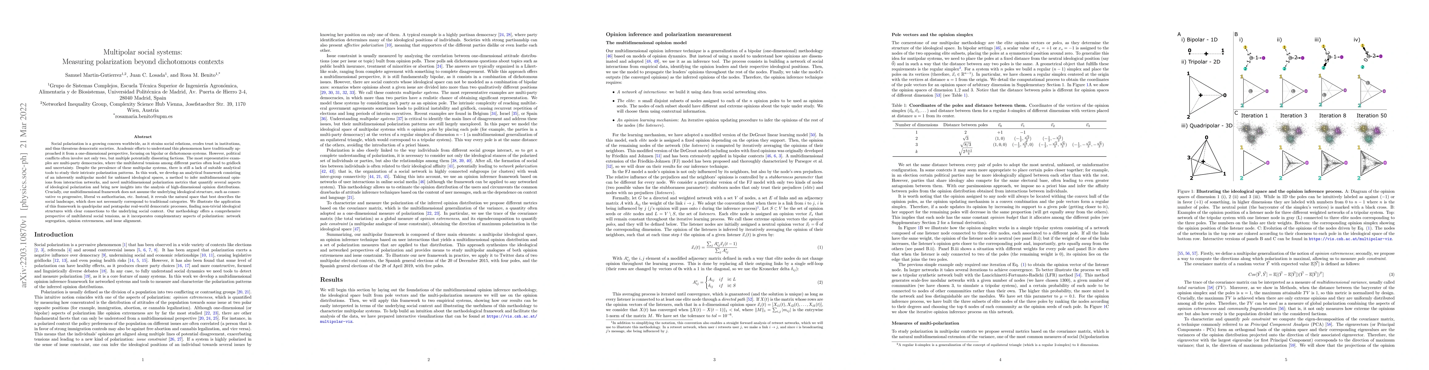 Thumbnail for Multipolar social systems: Measuring polarization beyond dichotomous
  contexts