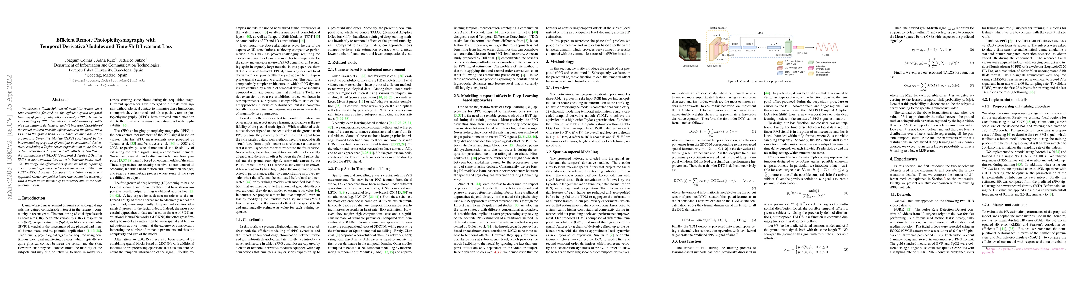 Thumbnail for Efficient Remote Photoplethysmography with Temporal Derivative Modules
  and Time-Shift Invariant Loss