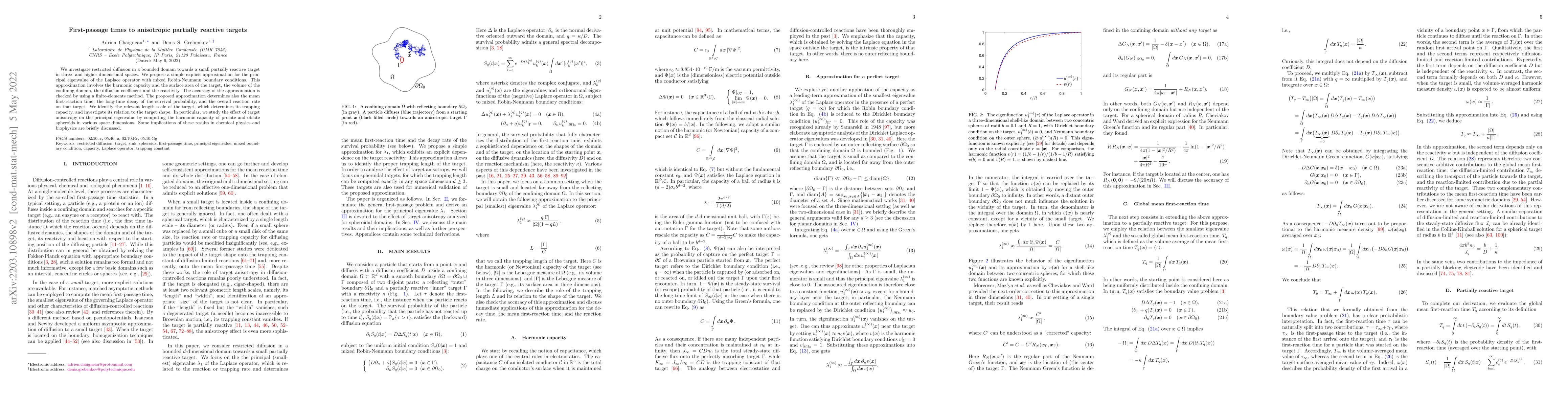 Thumbnail for First-passage times to anisotropic partially reactive targets