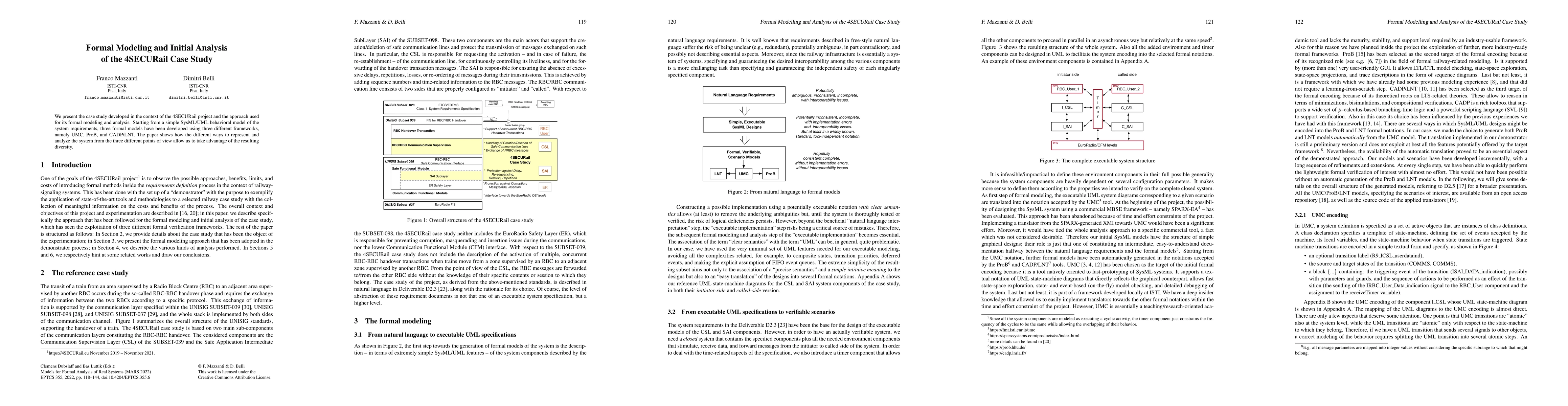 Thumbnail for Formal Modeling and Initial Analysis of the 4SECURail Case Study