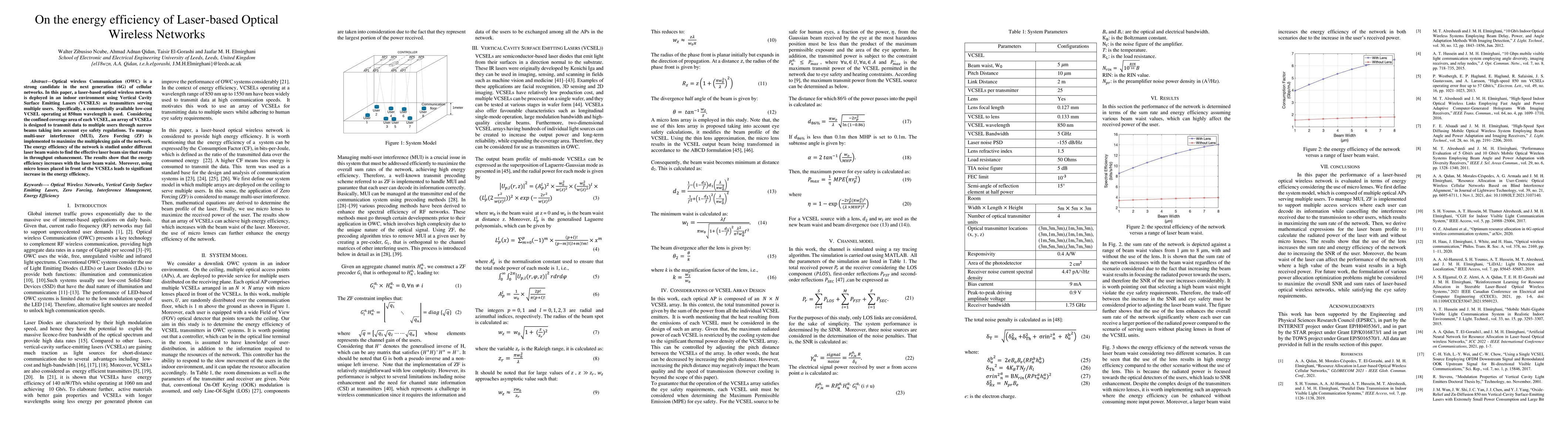 Thumbnail for On the energy efficiency of Laser-based Optical Wireless Networks