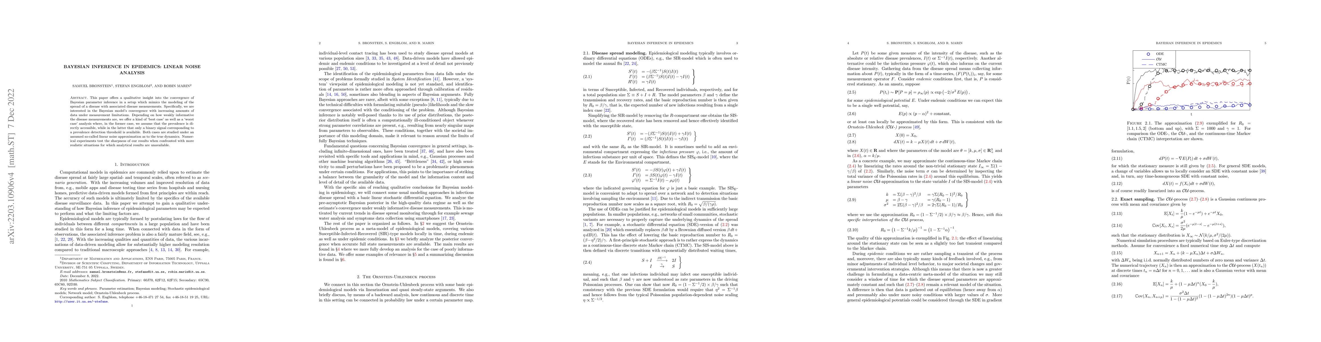 Thumbnail for Bayesian inference in Epidemics: linear noise analysis