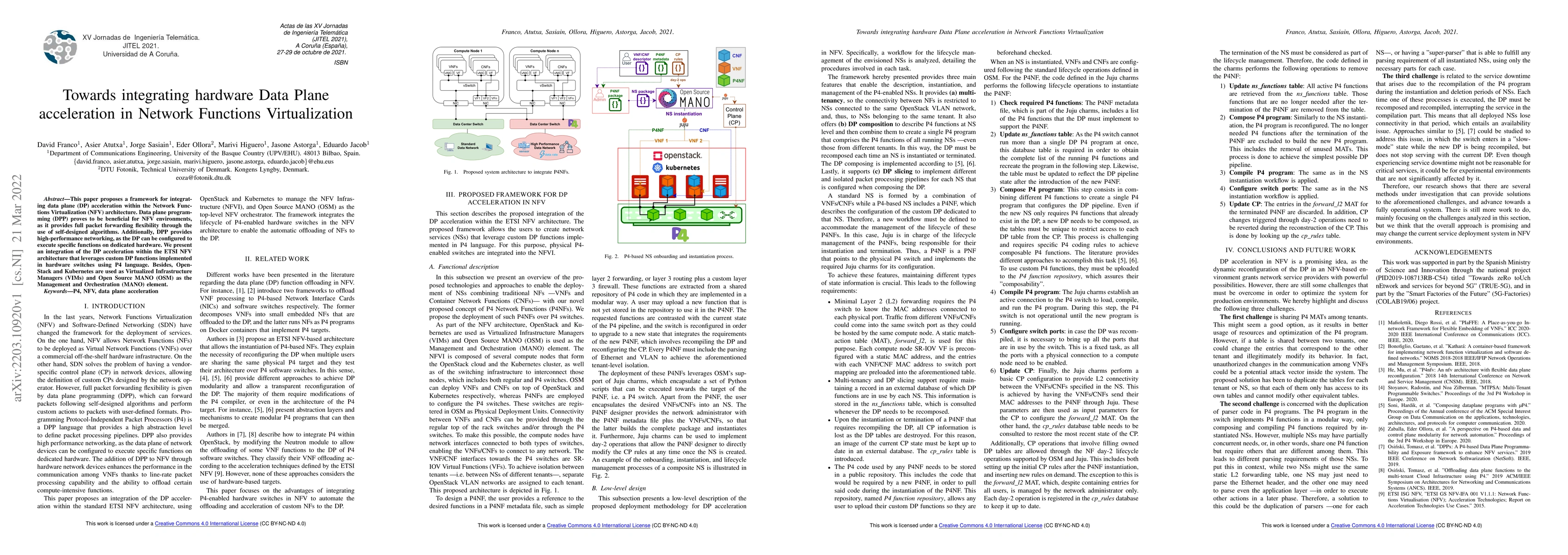 Thumbnail for Towards integrating hardware Data Plane acceleration in Network
  Functions Virtualization