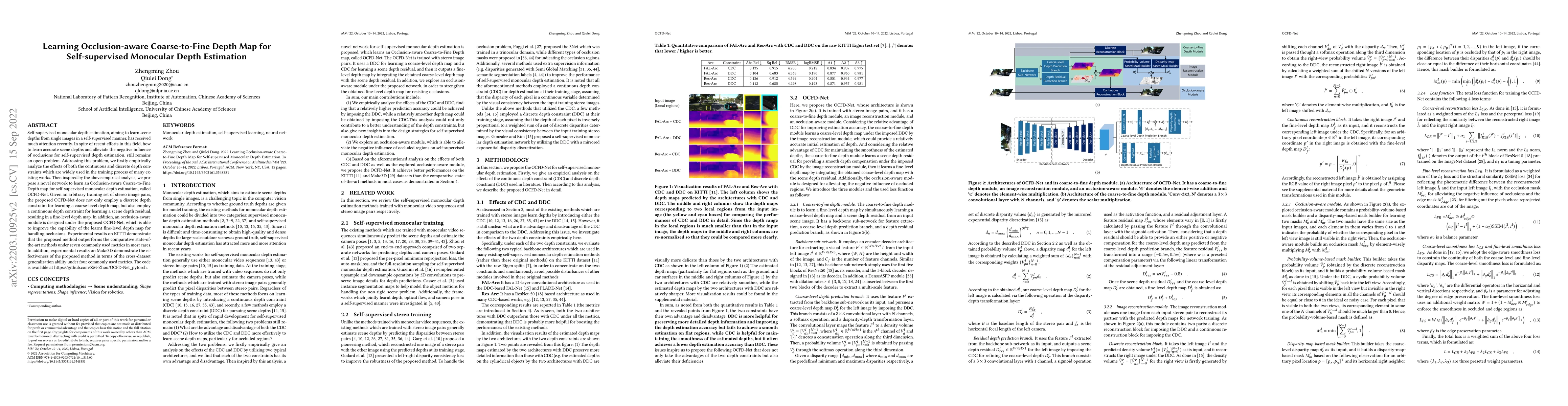 Thumbnail for Learning Occlusion-Aware Coarse-to-Fine Depth Map for Self-supervised
  Monocular Depth Estimation
