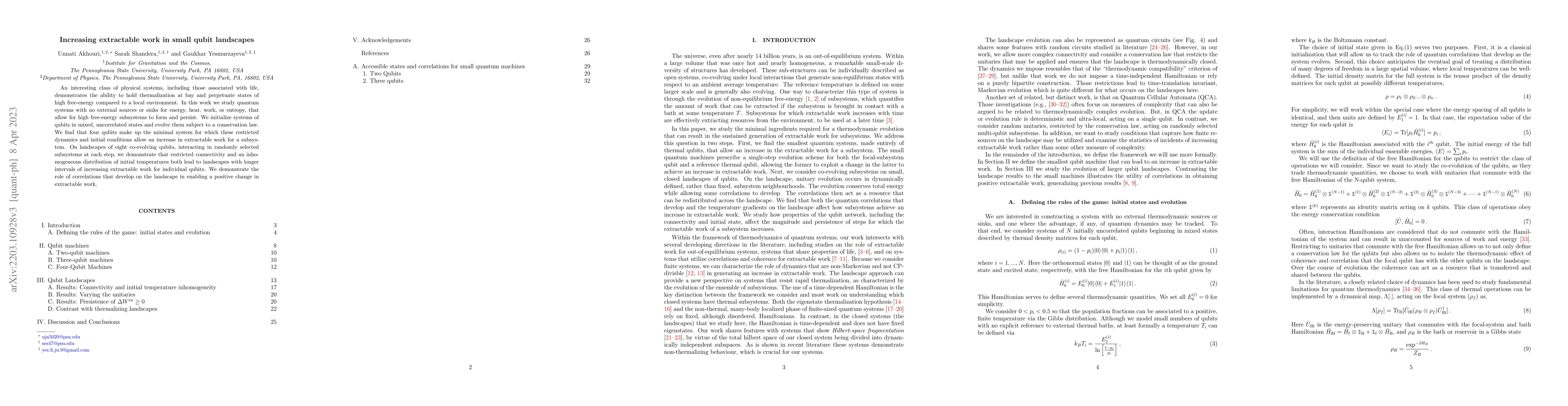 Thumbnail for Increasing extractable work in small qubit landscapes