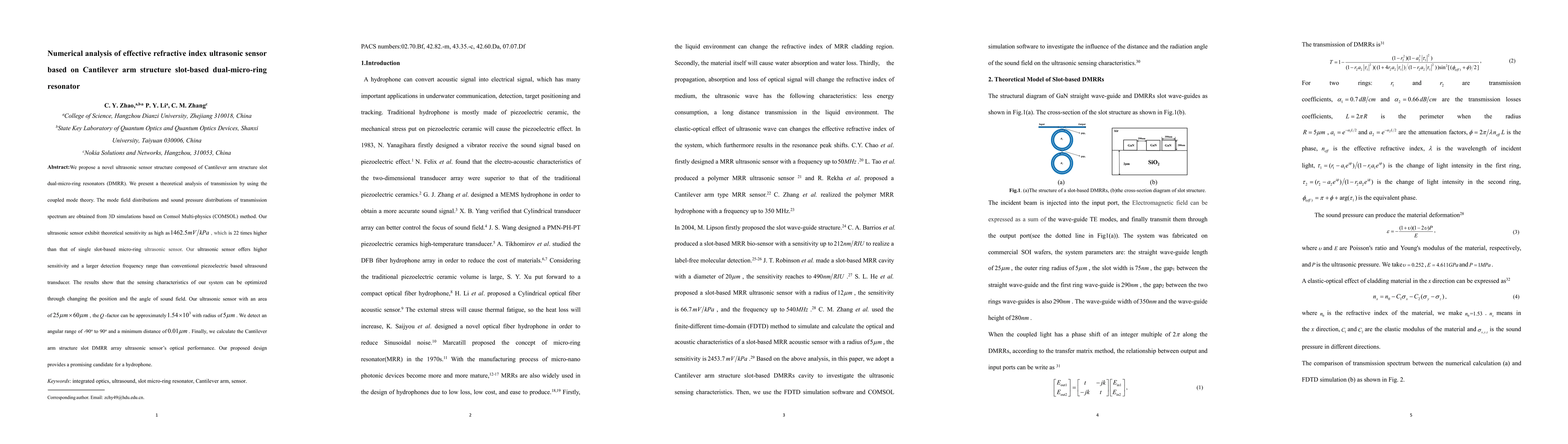 Thumbnail for Numerical analysis of effective refractive index ultrasonic sensor based
  on Cantilever arm structure slot-based dual-micro-ring resonator