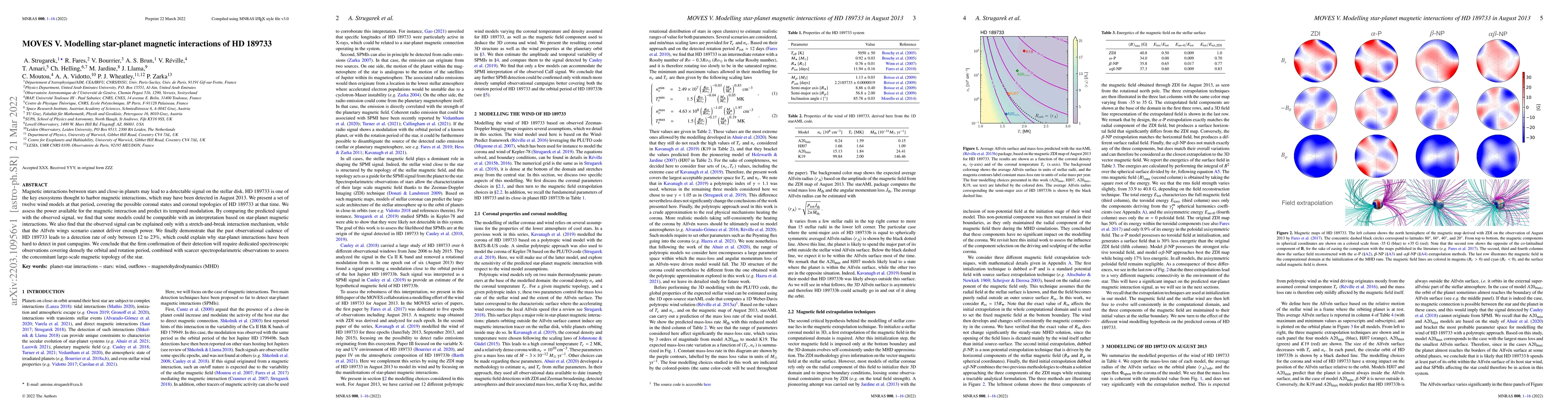 Thumbnail for MOVES V. Modelling star-planet magnetic interactions of HD 189733