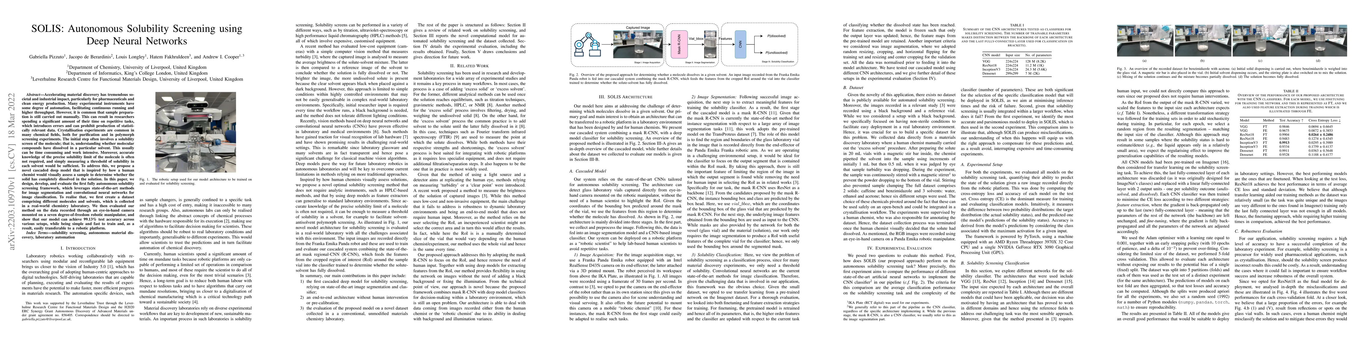 Thumbnail for SOLIS: Autonomous Solubility Screening using Deep Neural Networks