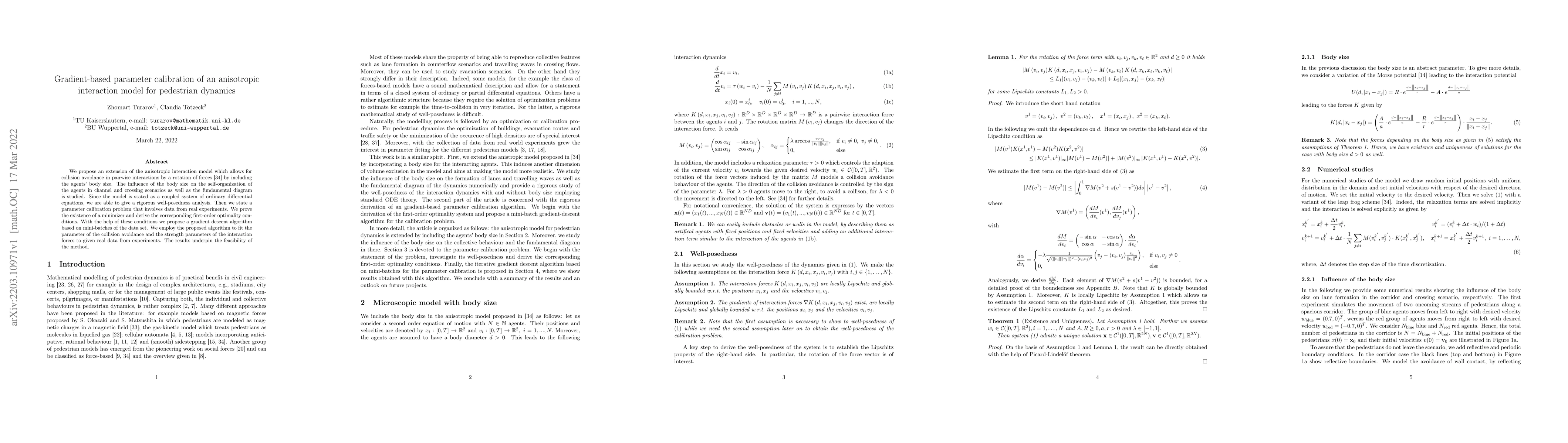 Thumbnail for Gradient-based parameter calibration of an anisotropic interaction model
  for pedestrian dynamics
