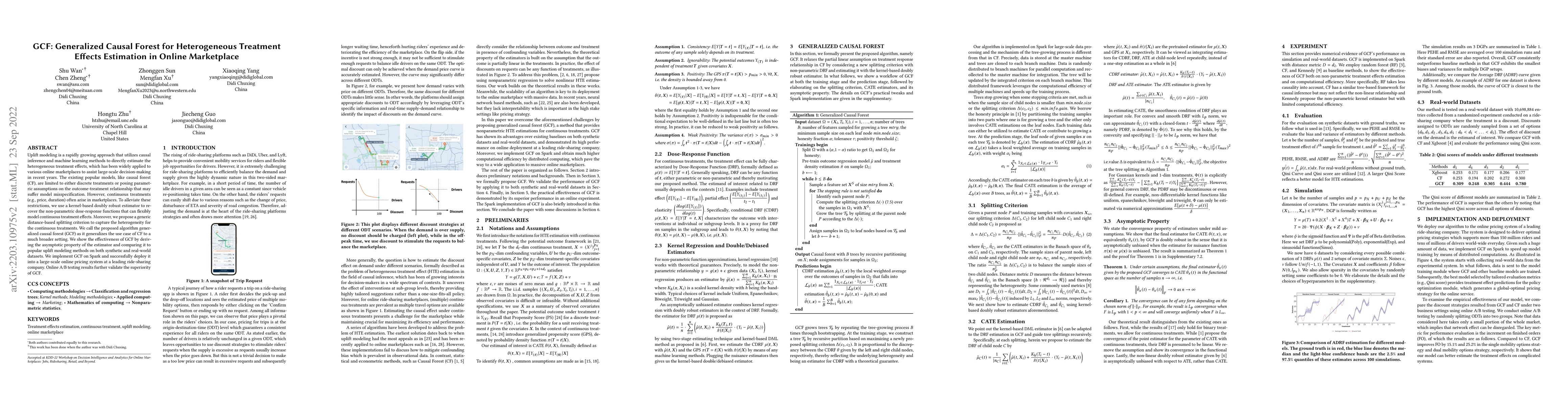 Thumbnail for GCF: Generalized Causal Forest for Heterogeneous Treatment Effect
  Estimation in Online Marketplace