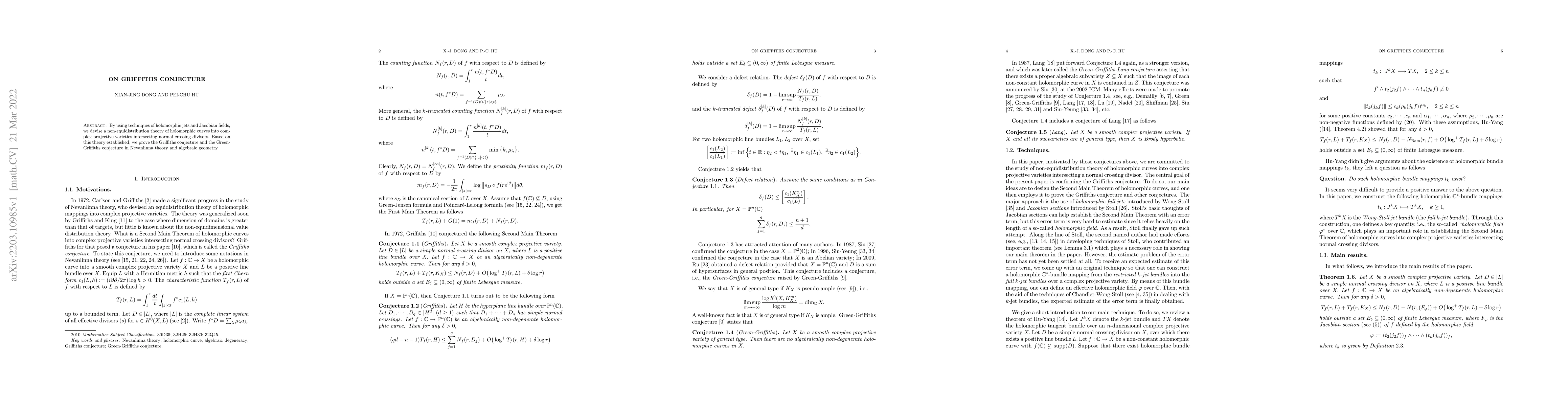 Thumbnail for On Griffiths conjecture