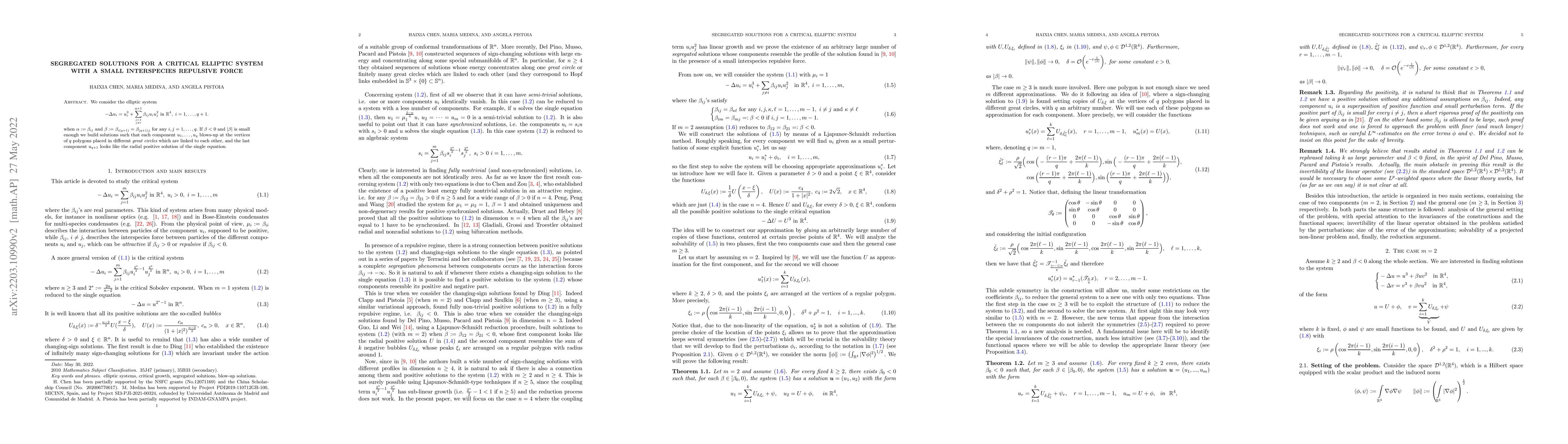 Thumbnail for Segregated solutions for a critical elliptic system with a small
  interspecies repulsive force