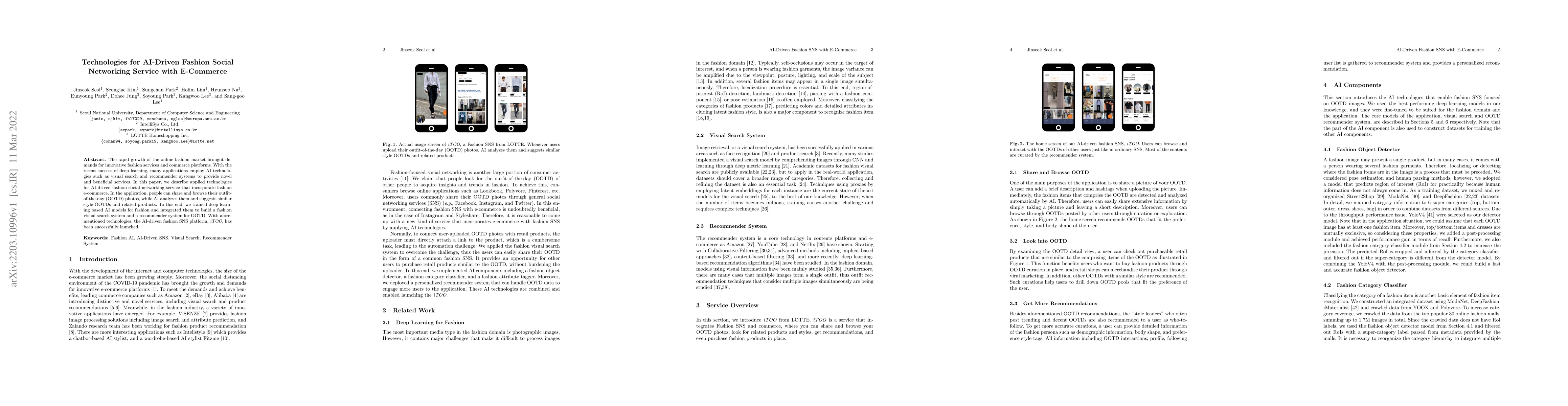 Thumbnail for Technologies for AI-Driven Fashion Social Networking Service with
  E-Commerce