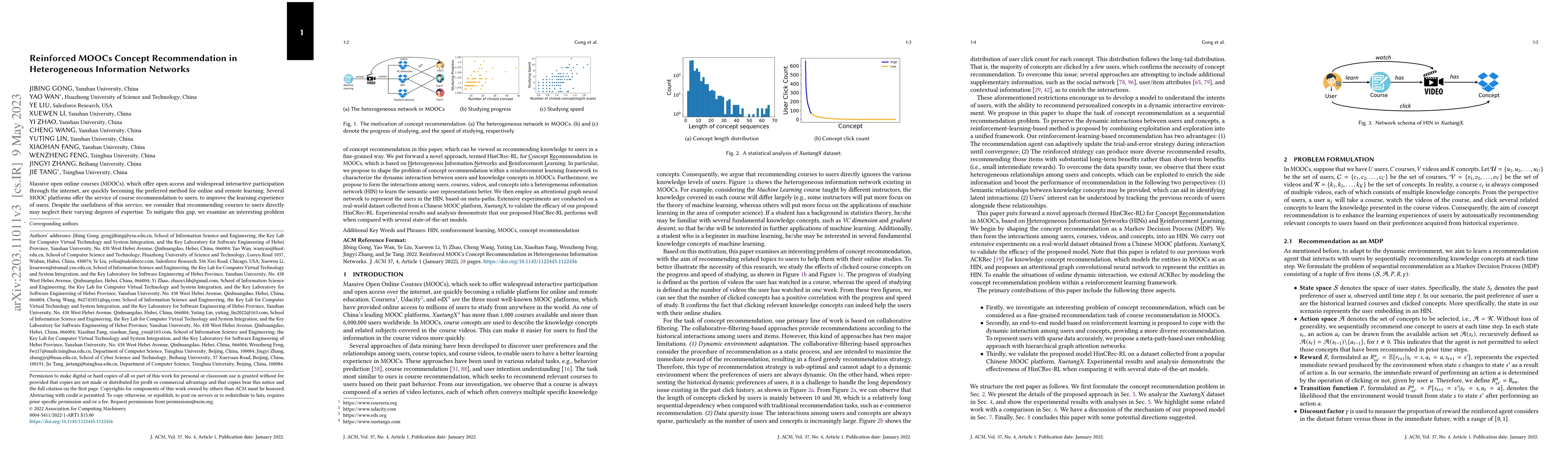 Thumbnail for Reinforced MOOCs Concept Recommendation in Heterogeneous Information
  Networks