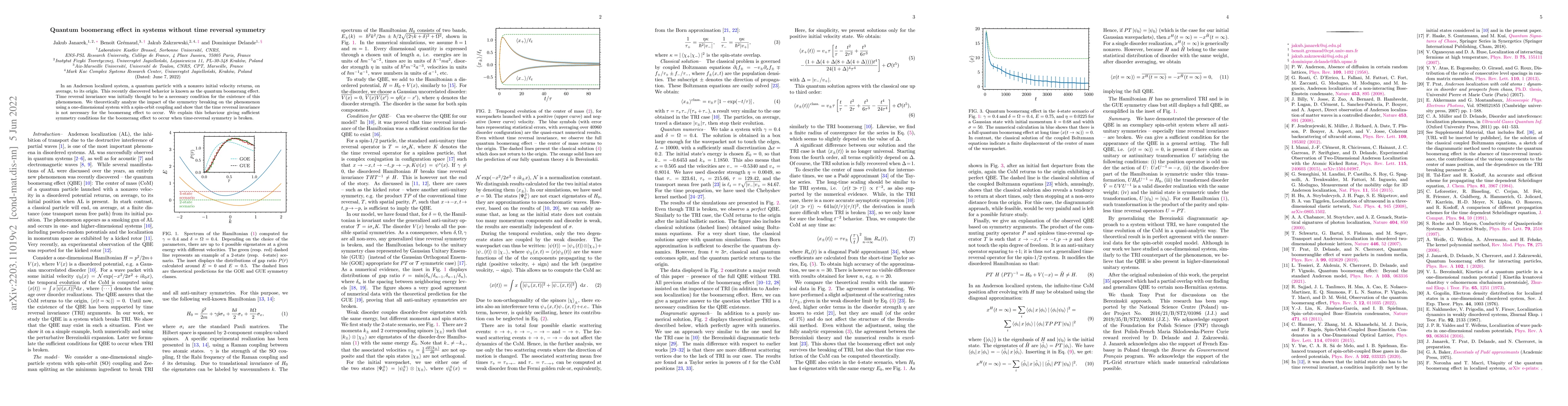 Thumbnail for Quantum boomerang effect in systems without time reversal symmetry