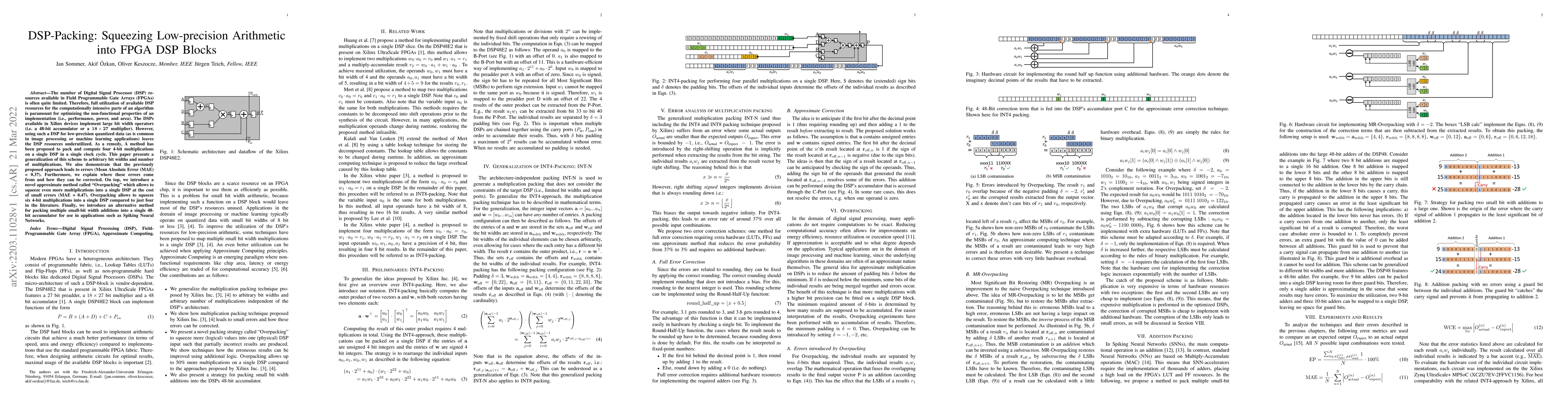 Thumbnail for DSP-Packing: Squeezing Low-precision Arithmetic into FPGA DSP Blocks