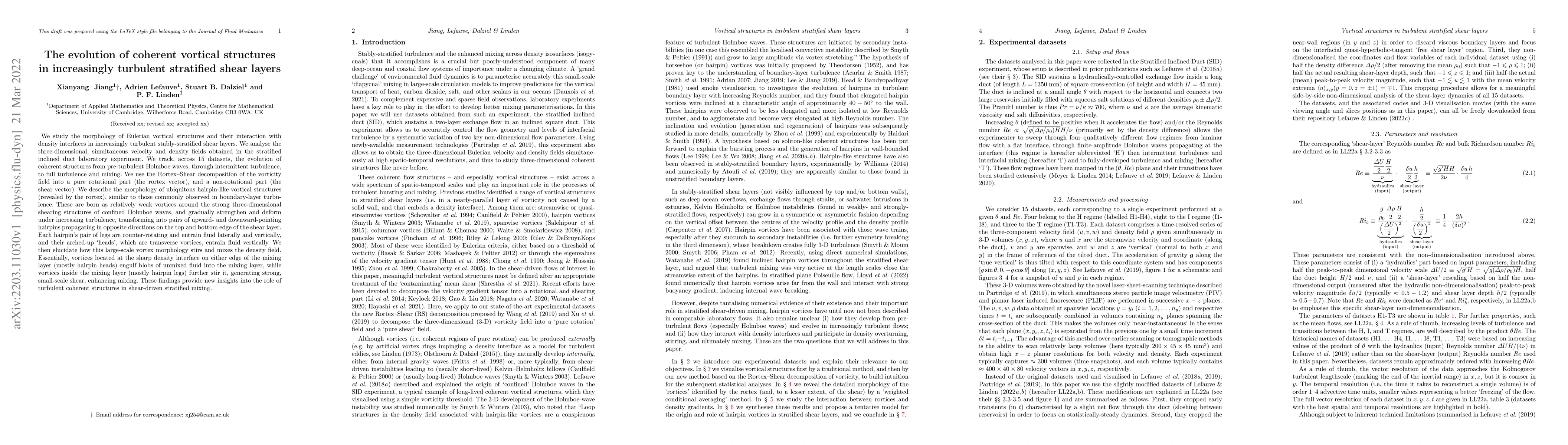 Thumbnail for The evolution of coherent vortical structures in increasingly turbulent
  stratified shear layers