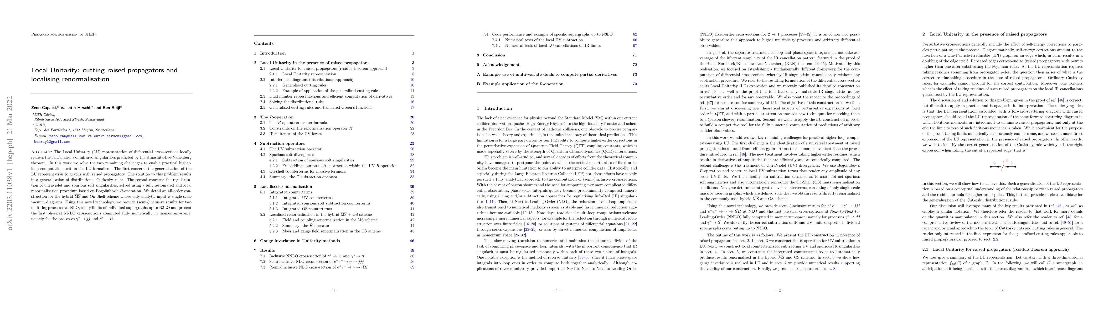 Thumbnail for Local Unitarity: cutting raised propagators and localising
  renormalisation