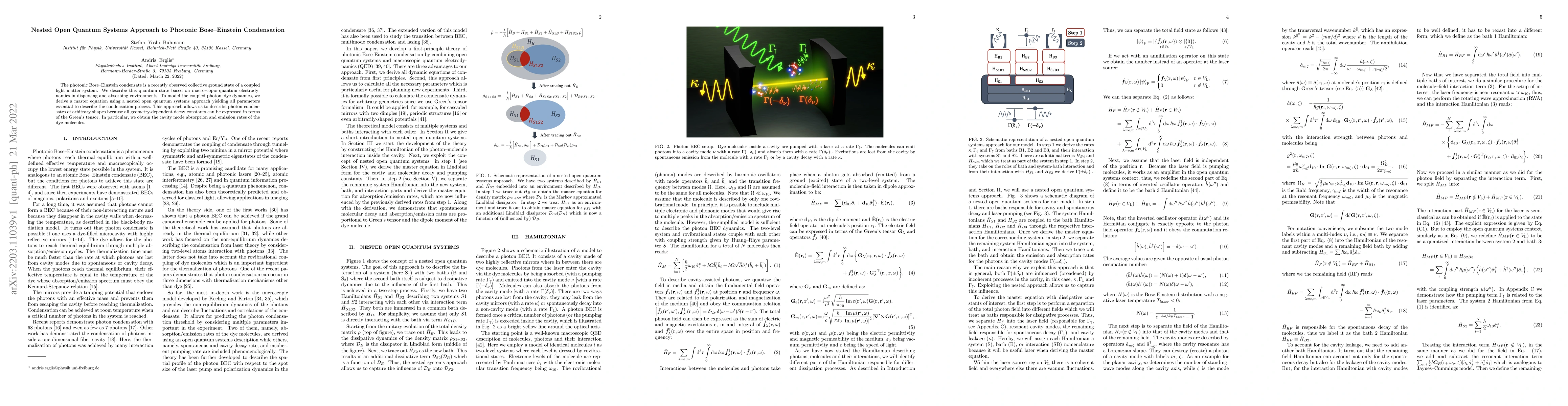 Thumbnail for Nested Open Quantum Systems Approach to Photonic Bose$-$Einstein
  Condensation