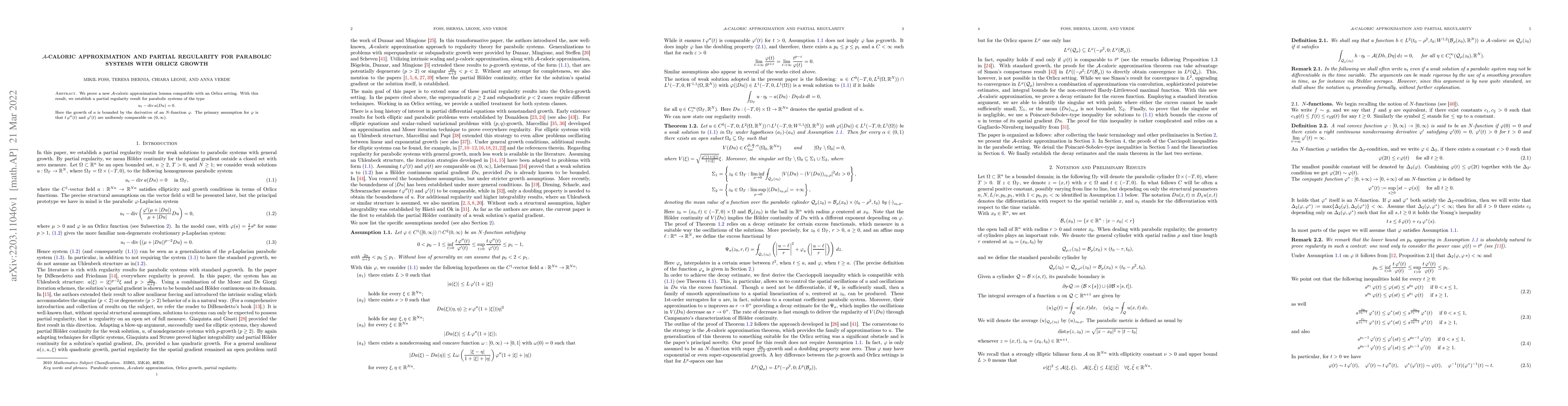 Thumbnail for $\mathcal{A}$-caloric approximation and partial regularity for parabolic
  systems with Orlicz growth