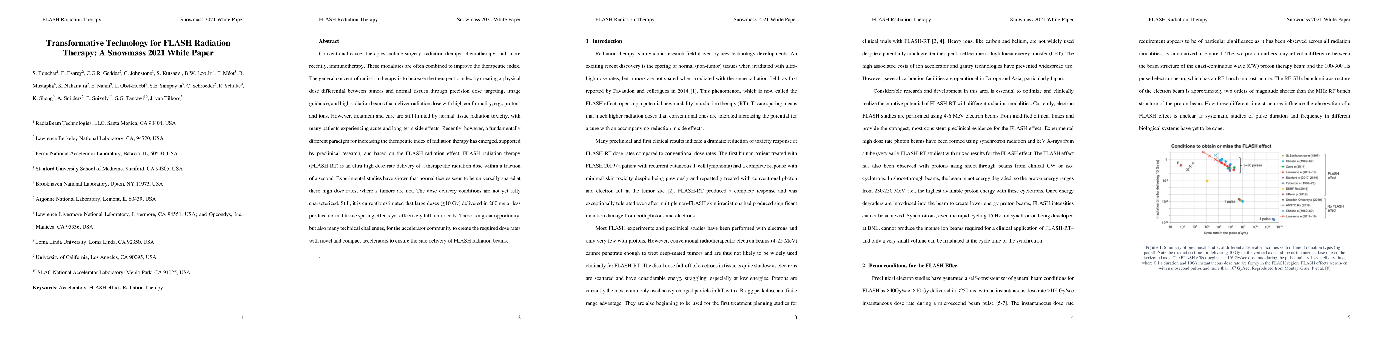 Thumbnail for Transformative Technology for FLASH Radiation Therapy: A Snowmass 2021
  White Paper