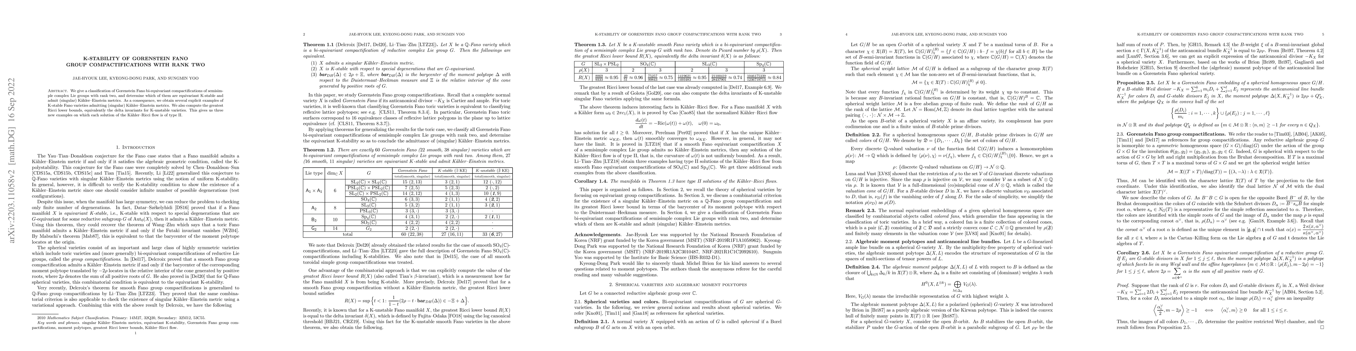 Thumbnail for K-stability of Gorenstein Fano group compactifications with rank two