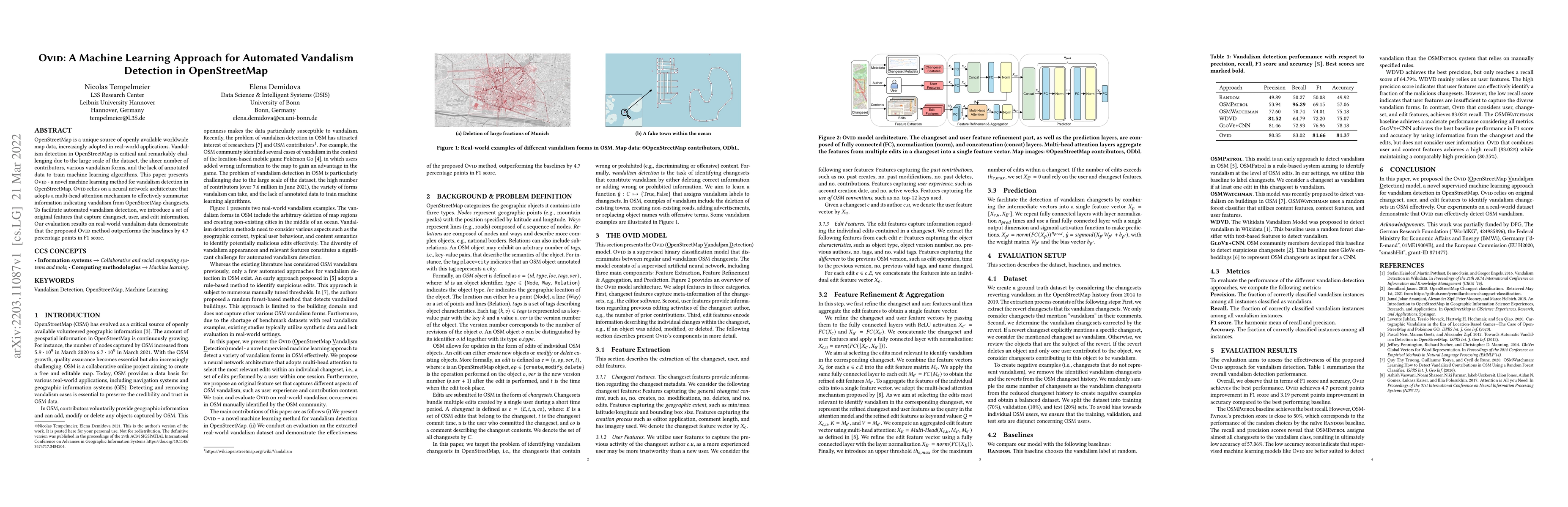 Thumbnail for Ovid: A Machine Learning Approach for Automated Vandalism Detection in
  OpenStreetMap